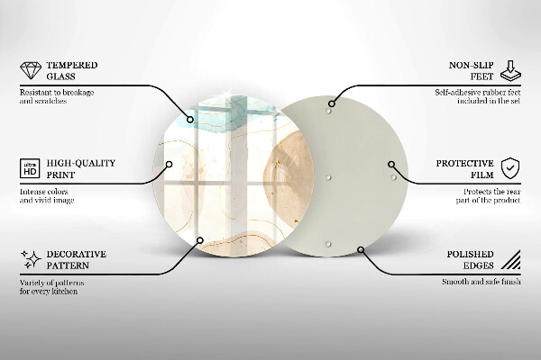 Glas Herdabdeckplatte Boho-Flecken und Gold