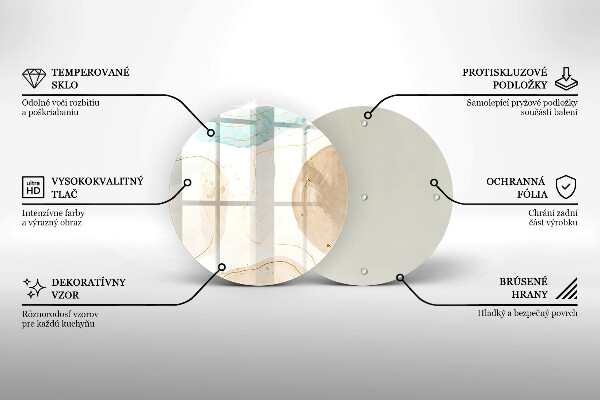 Glas Herdabdeckplatte Boho-Flecken und Gold