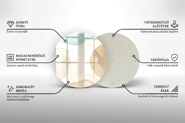 Glas Herdabdeckplatte Boho-Flecken und Gold