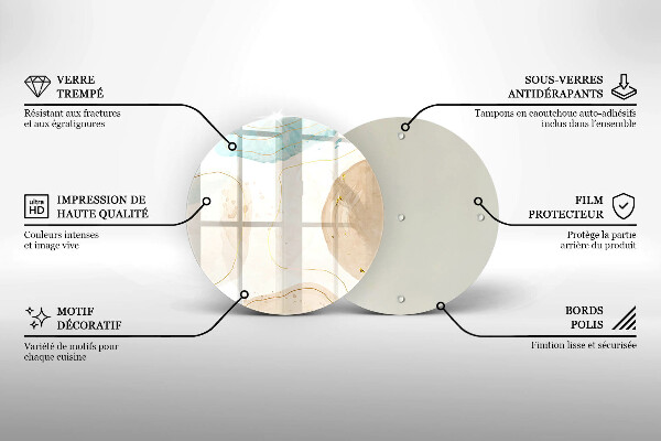 Glas Herdabdeckplatte Boho-Flecken und Gold