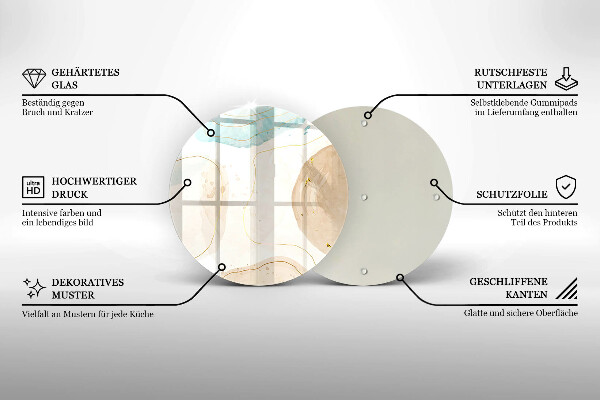 Glas Herdabdeckplatte Boho-Flecken und Gold