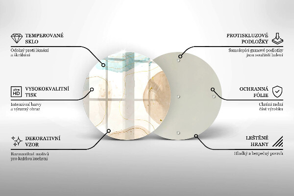 Glas Herdabdeckplatte Boho-Flecken und Gold