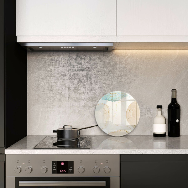 Glas Herdabdeckplatte Boho-Flecken und Gold