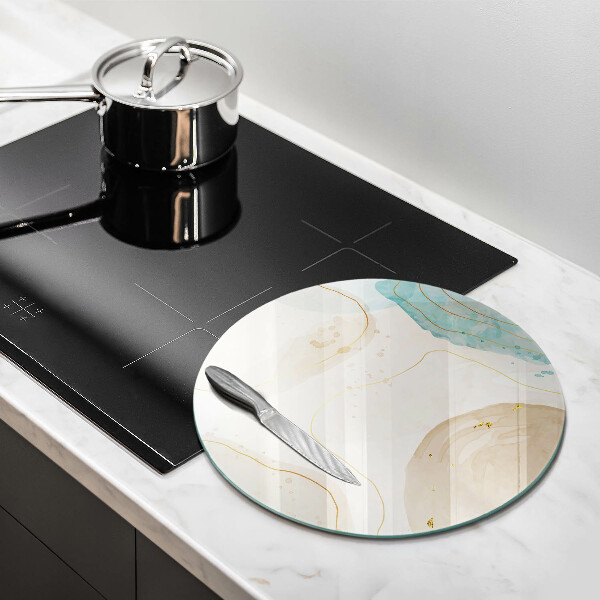 Glas Herdabdeckplatte Boho-Flecken und Gold