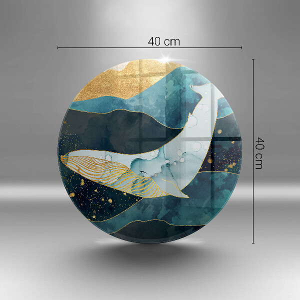 Glas Ceranfeldabdeckung Spritzschutz Wal-Abstraktion