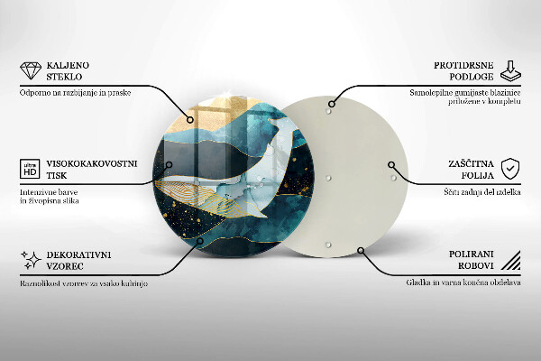 Glas Ceranfeldabdeckung Spritzschutz Wal-Abstraktion