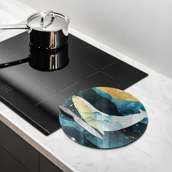 Glas Ceranfeldabdeckung Spritzschutz Wal-Abstraktion