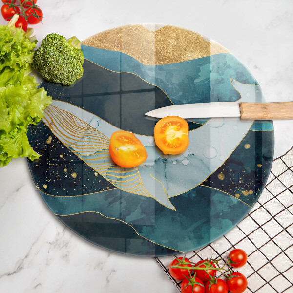 Glas Ceranfeldabdeckung Spritzschutz Wal-Abstraktion