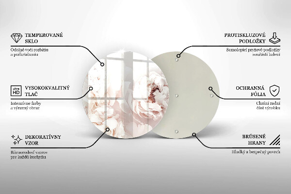 Glas Ceranfeldabdeckung Spritzschutz Pastellfarbene Pfingstrosen