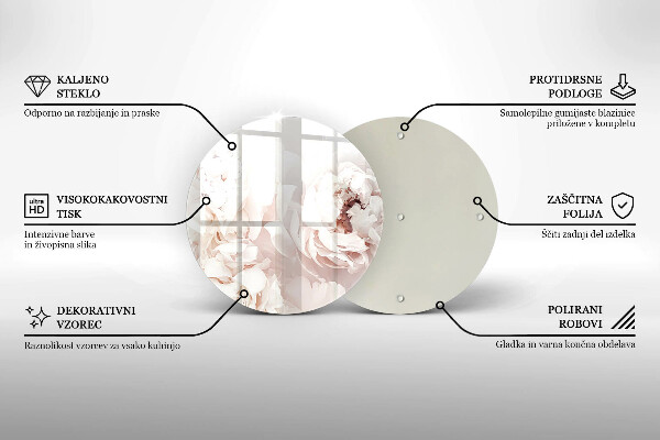 Glas Ceranfeldabdeckung Spritzschutz Pastellfarbene Pfingstrosen