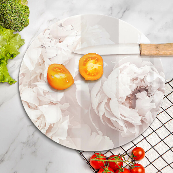 Glas Ceranfeldabdeckung Spritzschutz Pastellfarbene Pfingstrosen