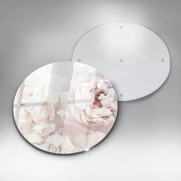 Glas Ceranfeldabdeckung Spritzschutz Pastellfarbene Pfingstrosen