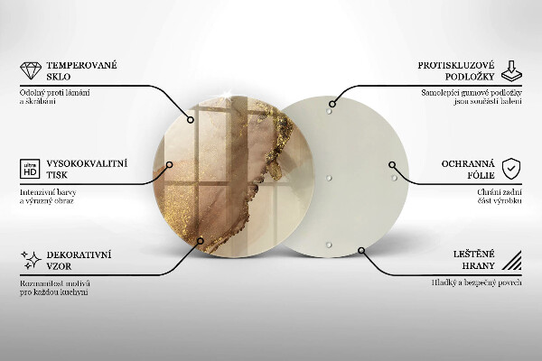 Glas Ceranfeldabdeckung Spritzschutz Goldabstraktion