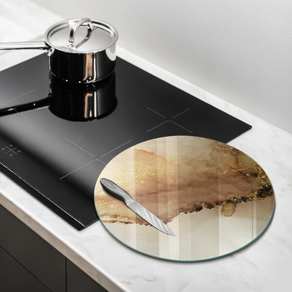 Glas Ceranfeldabdeckung Spritzschutz Goldabstraktion
