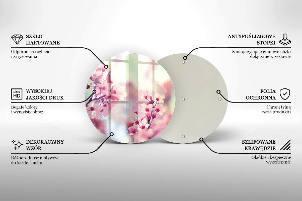 Glas Ceranfeldabdeckung Frühlingsrosa Blumen