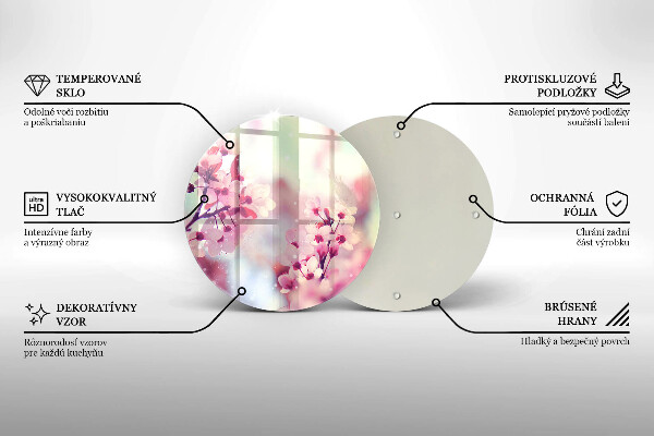Glas Ceranfeldabdeckung Frühlingsrosa Blumen