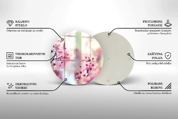 Glas Ceranfeldabdeckung Frühlingsrosa Blumen