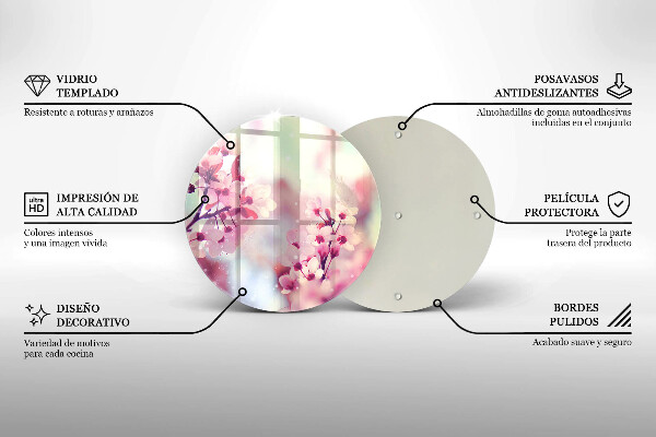 Glas Ceranfeldabdeckung Frühlingsrosa Blumen