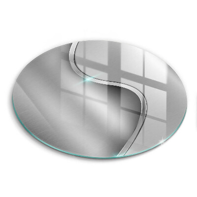 Glas Ceranfeldabdeckung Spritzschutz Abstraktes silbernes Metall