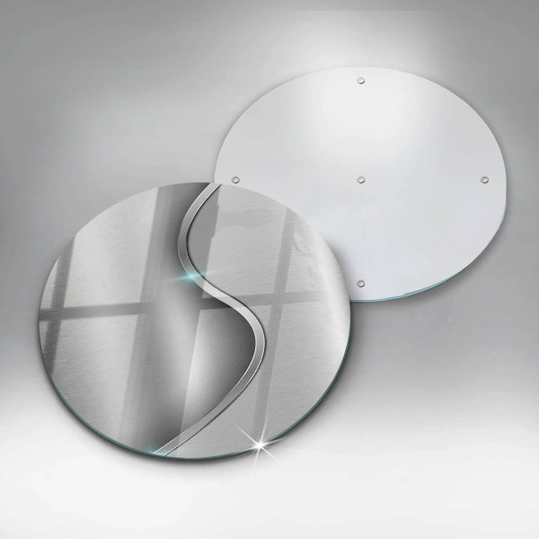 Glas Ceranfeldabdeckung Spritzschutz Abstraktes silbernes Metall