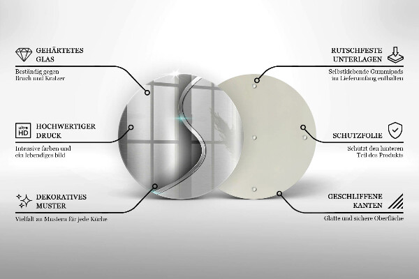 Glas Ceranfeldabdeckung Spritzschutz Abstraktes silbernes Metall
