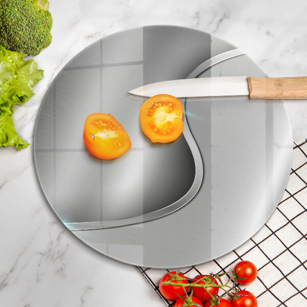 Glas Ceranfeldabdeckung Spritzschutz Abstraktes silbernes Metall