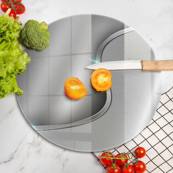 Glas Ceranfeldabdeckung Spritzschutz Abstraktes silbernes Metall