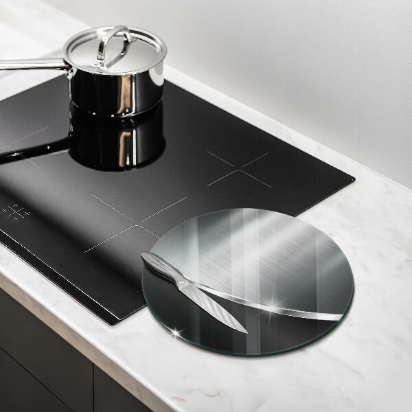 Glas Ceranfeldabdeckung Spritzschutz Abstraktion mit Metall