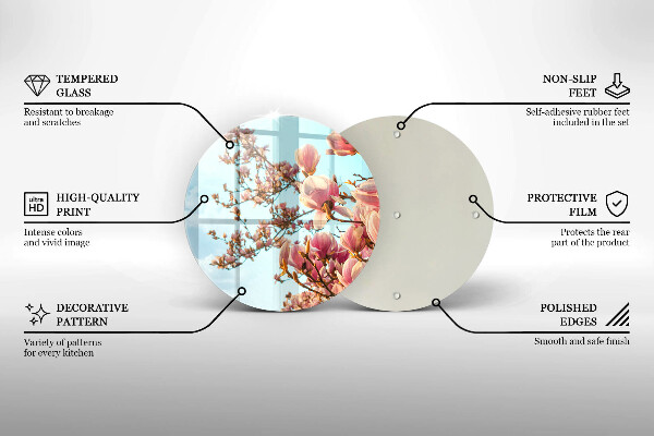 Glas Herdabdeckplatte Rosa Blumenbaum