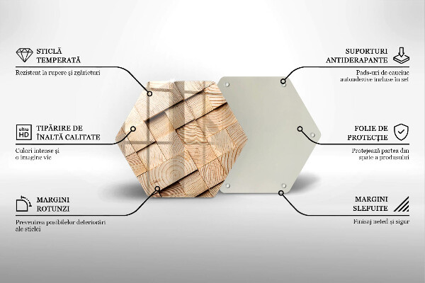 Glas Ceranfeldabdeckung Holzquadrate