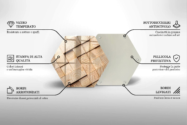 Glas Ceranfeldabdeckung Holzquadrate