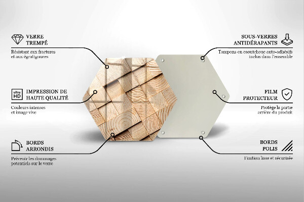 Glas Ceranfeldabdeckung Holzquadrate