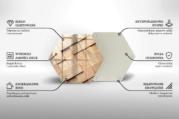 Glas Ceranfeldabdeckung Holzquadrate