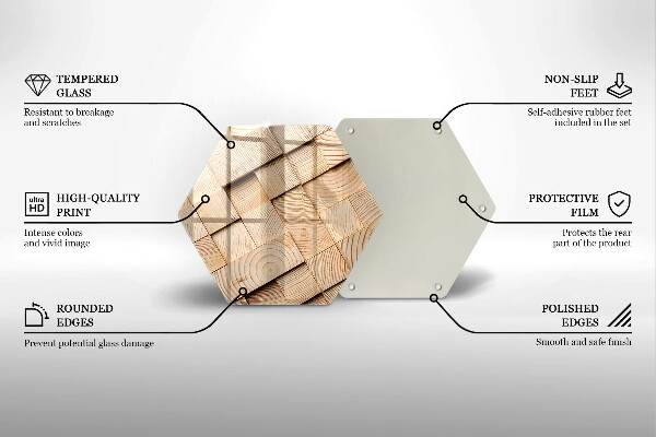 Glas Ceranfeldabdeckung Holzquadrate