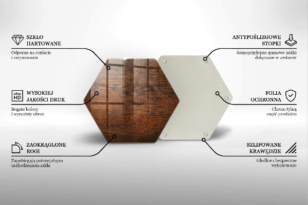 Glas Ceranfeldabdeckung Dunkles Holzbrett