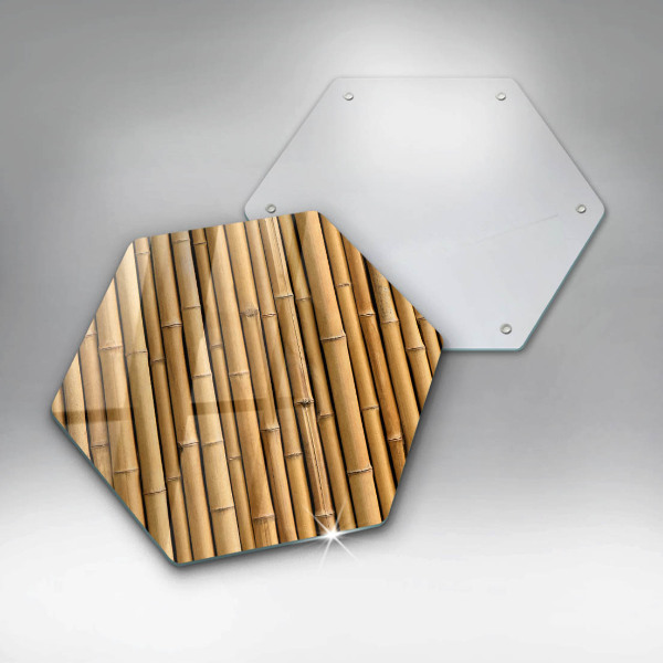 Glas Herdabdeckplatte Natur-Boho-Bambus