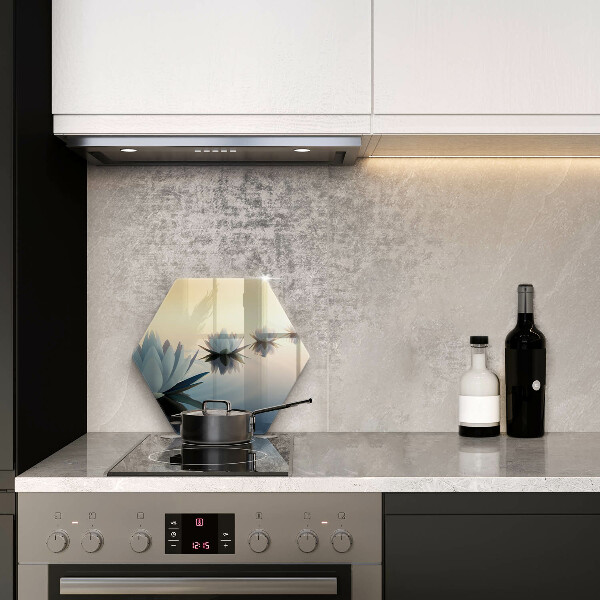 Glas Herdabdeckplatte Lilienblüten auf dem Wasser