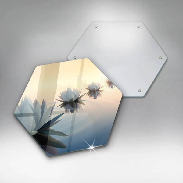 Glas Herdabdeckplatte Lilienblüten auf dem Wasser