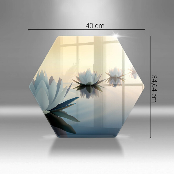 Glas Herdabdeckplatte Lilienblüten auf dem Wasser