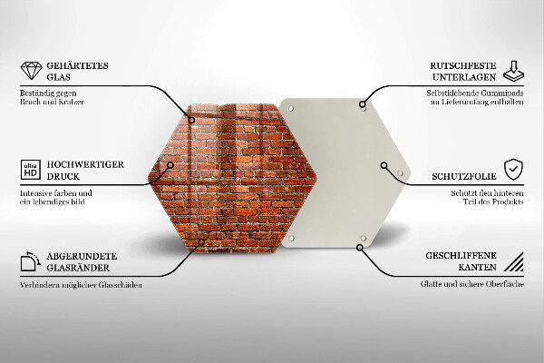 Glas Herdabdeckplatte Wand aus Backsteinmauer