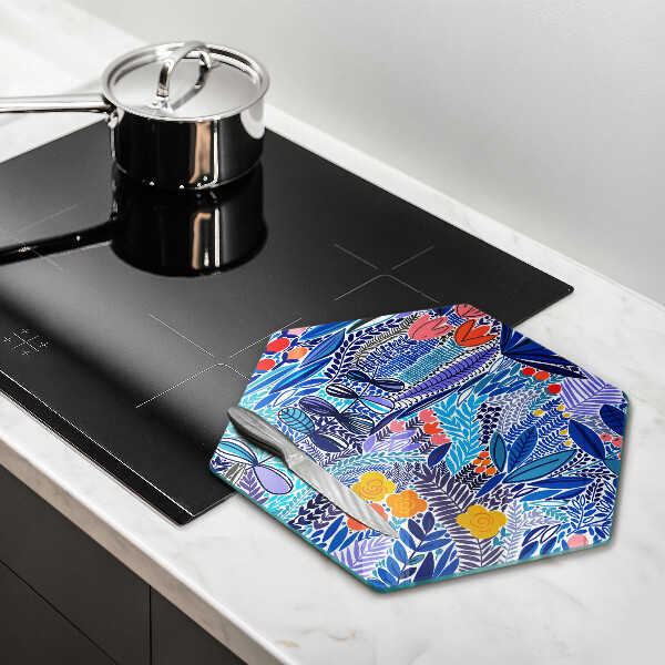 Glas Herdabdeckplatte Bemalte Wiese