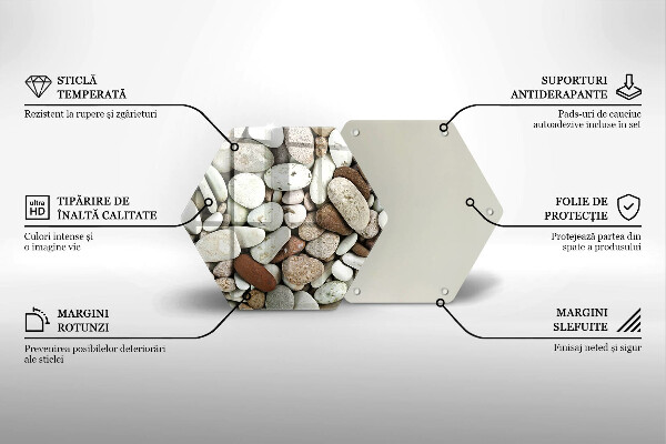 Glas Herdabdeckplatte Kleine Steine im Hintergrund