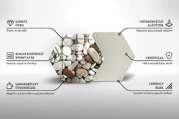Glas Herdabdeckplatte Kleine Steine im Hintergrund