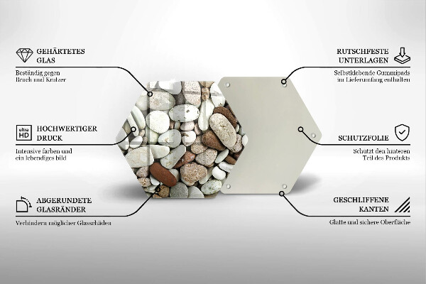 Glas Herdabdeckplatte Kleine Steine im Hintergrund