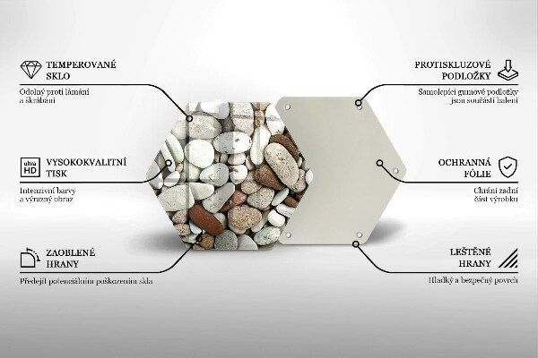Glas Herdabdeckplatte Kleine Steine im Hintergrund