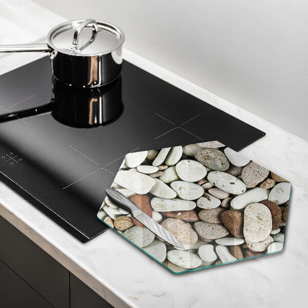 Glas Herdabdeckplatte Kleine Steine im Hintergrund