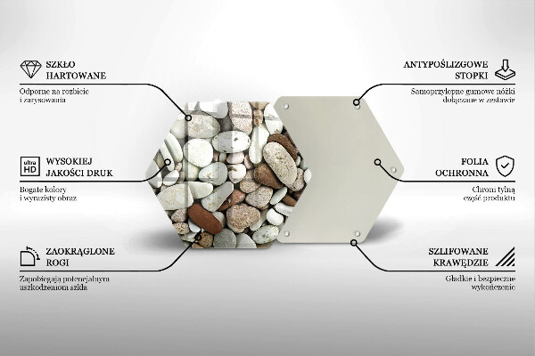 Glas Herdabdeckplatte Kleine Steine im Hintergrund