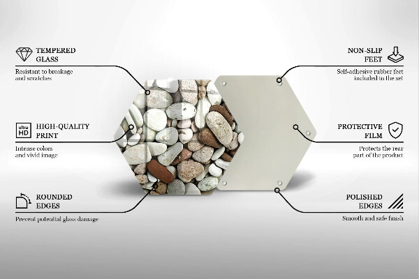Glas Herdabdeckplatte Kleine Steine im Hintergrund