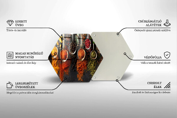 Glas Herdabdeckplatte Löffel mit Gewürzen