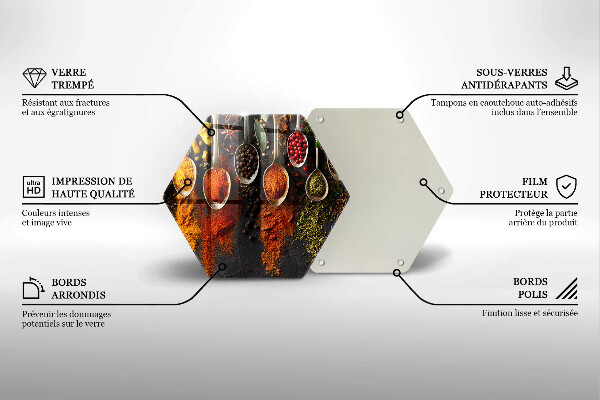 Glas Herdabdeckplatte Löffel mit Gewürzen